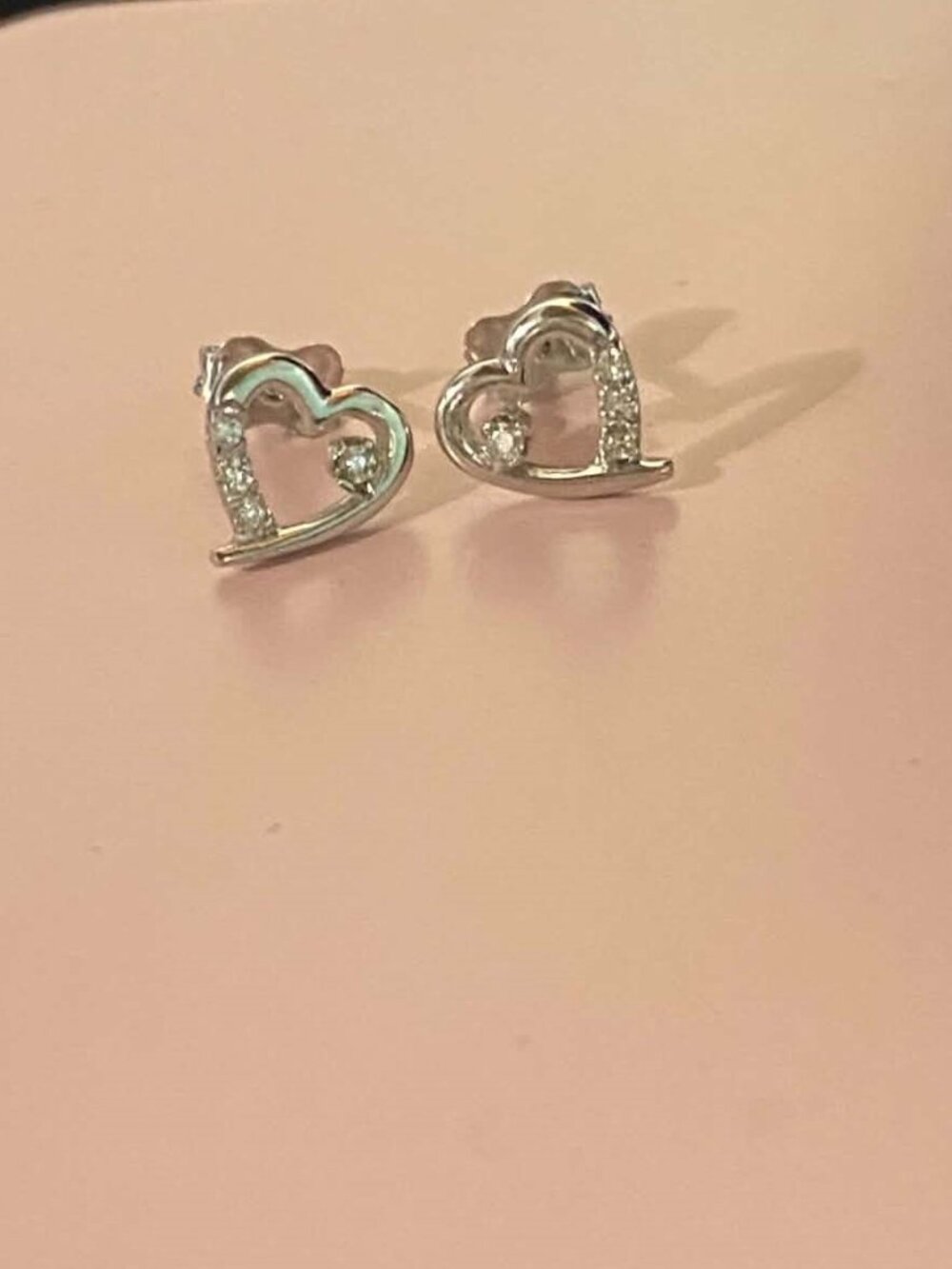.925 Sterling Silver Heart Cubic Zirconia Earrings